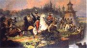 January Suchodolski Death of Prince Jozef Poniatowskiin in the Battle of Leipzig. oil painting artist